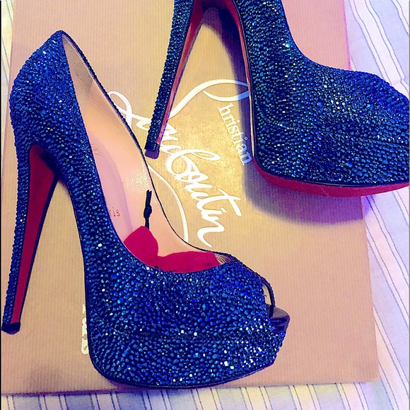 Christian Louboutin Shoes - New Christian Louboutin Strass Lady Peep 150 Pumps